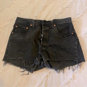 Levi’s 501 High Rise Women’s Shorts- Distressed Black